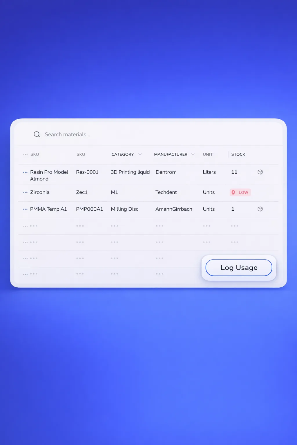 Inventory & Materials